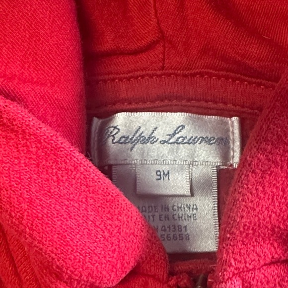 Ralph Lauren Kids Red Zip-Up Hoodie - Picture 2 of 4